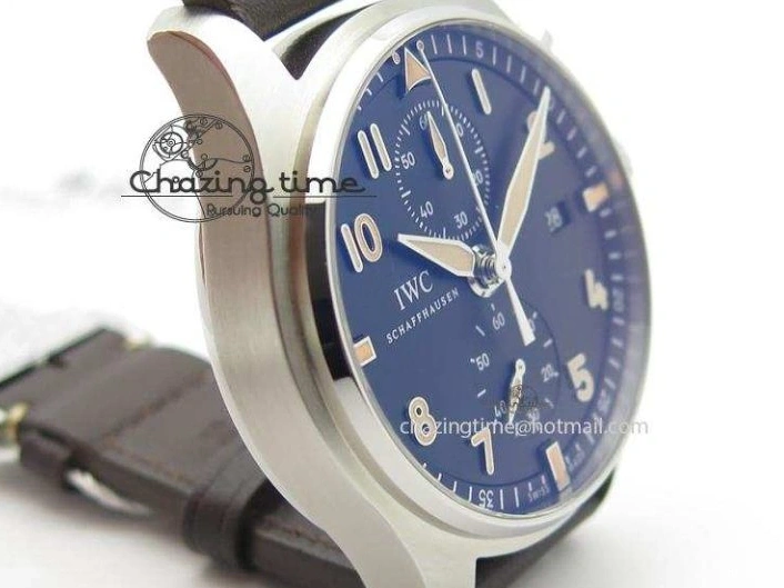MIROTIME 0601 Pilot Chrono SS IW387808 CF3 ZF 1:1 Best Edition On Brown Leather Strap A Soft 7328